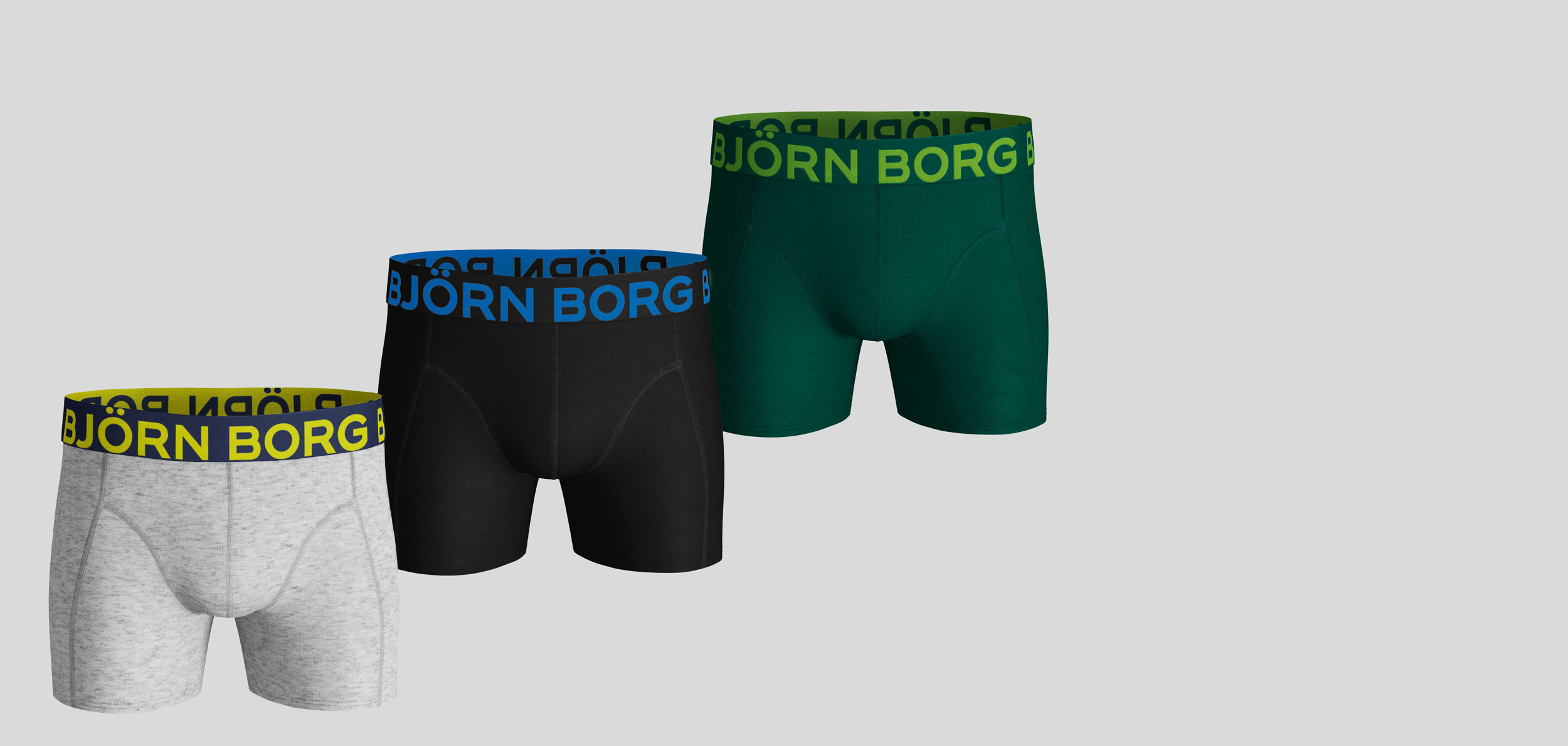 Bjorn Borg Neon Solid Boxershort 3-Pack 1929, color Nee