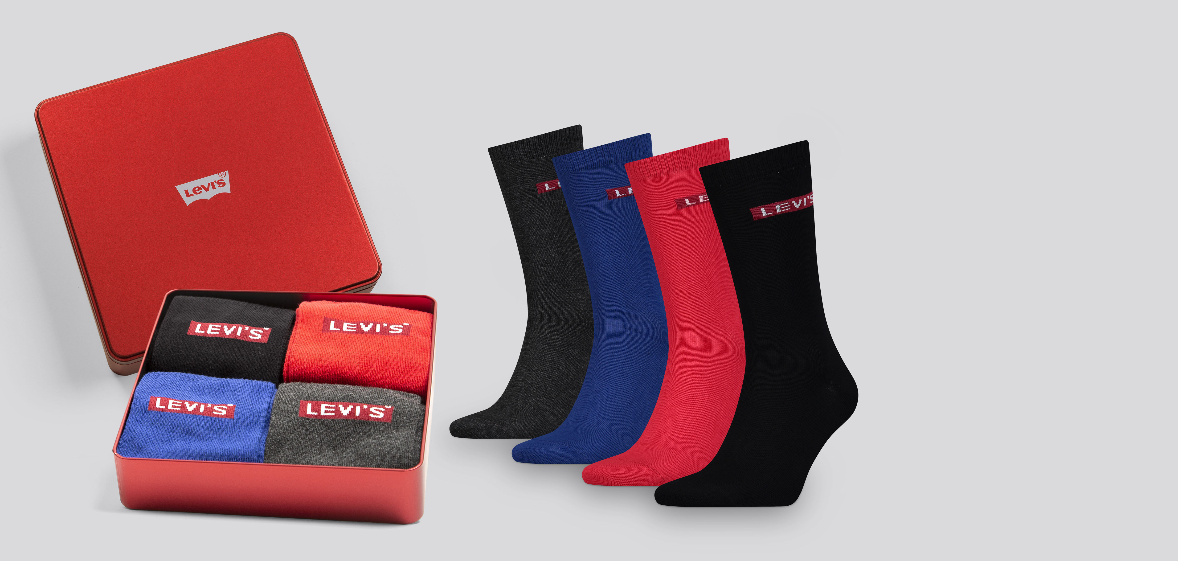 Levi_s Regular Cut Socks 4-Pack Giftbox 6001