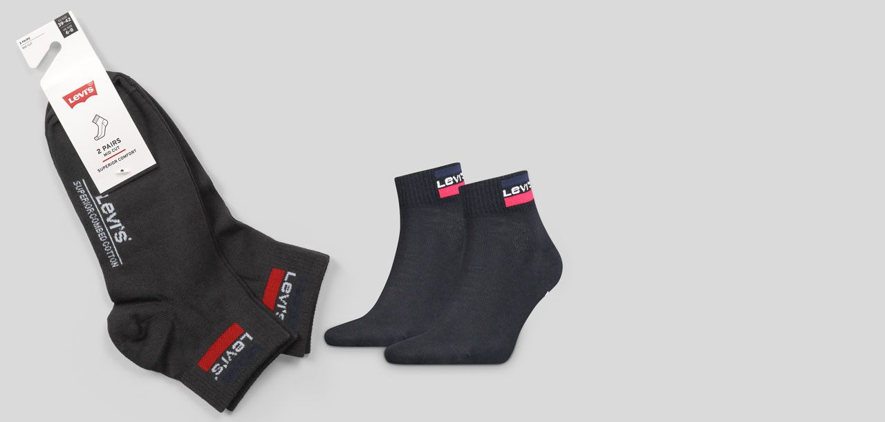 Levi_s Mid Cut Sportswear Logo Socks 2-Pack 4001, color Nee
