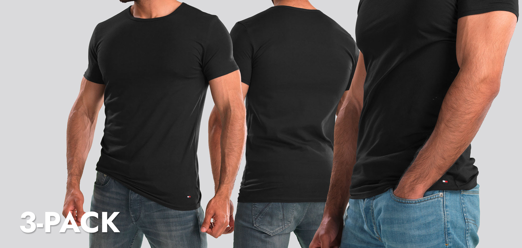 Tommy Hilfiger Premium Essentials Crew Neck T-Shirt 3-Pack 187, color Nee