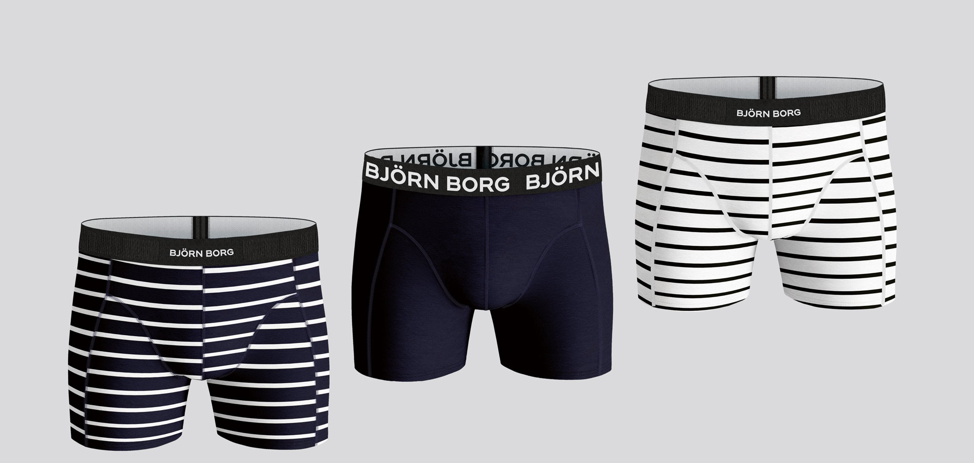 Bjorn Borg Single Stripe Sammy Boxershort 3-Pack 1048, color Nee