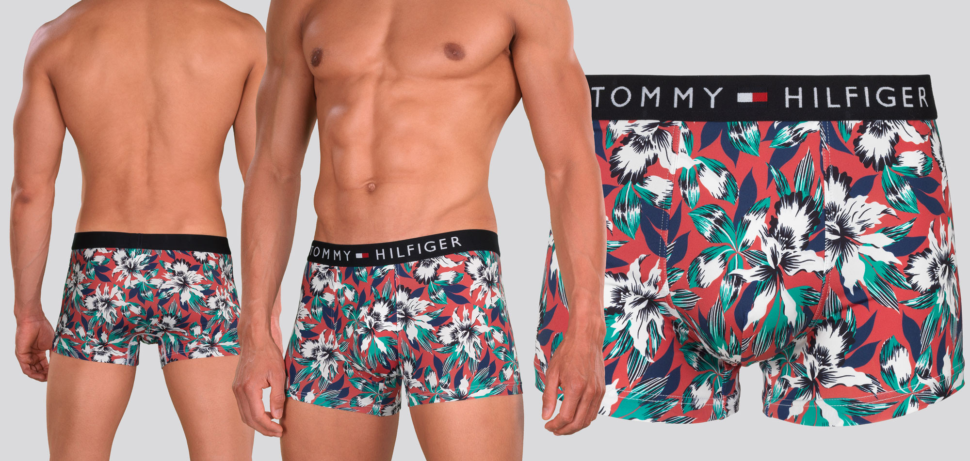 Tommy Hilfiger Microfiber Trunk 821 Tropical Floral Frosted Print, color Nee