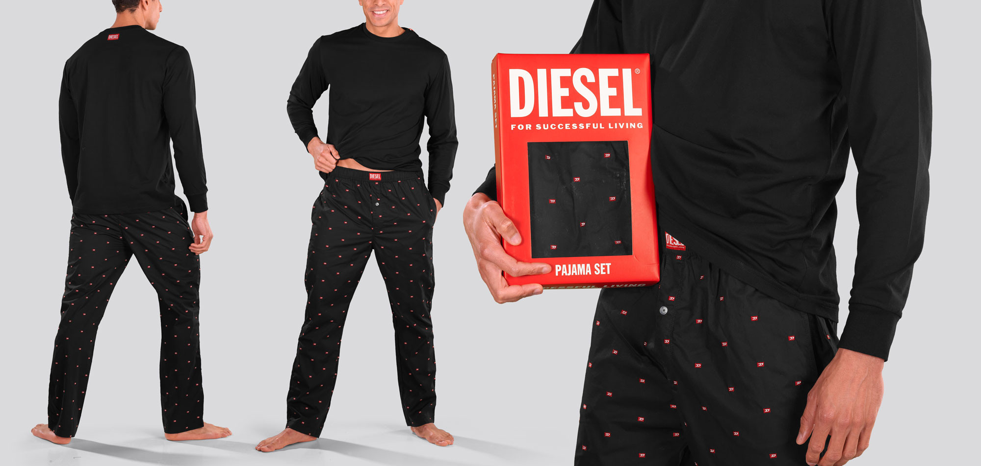 Diesel Pyjama Long Set KGAD Justin Derik, color Nee