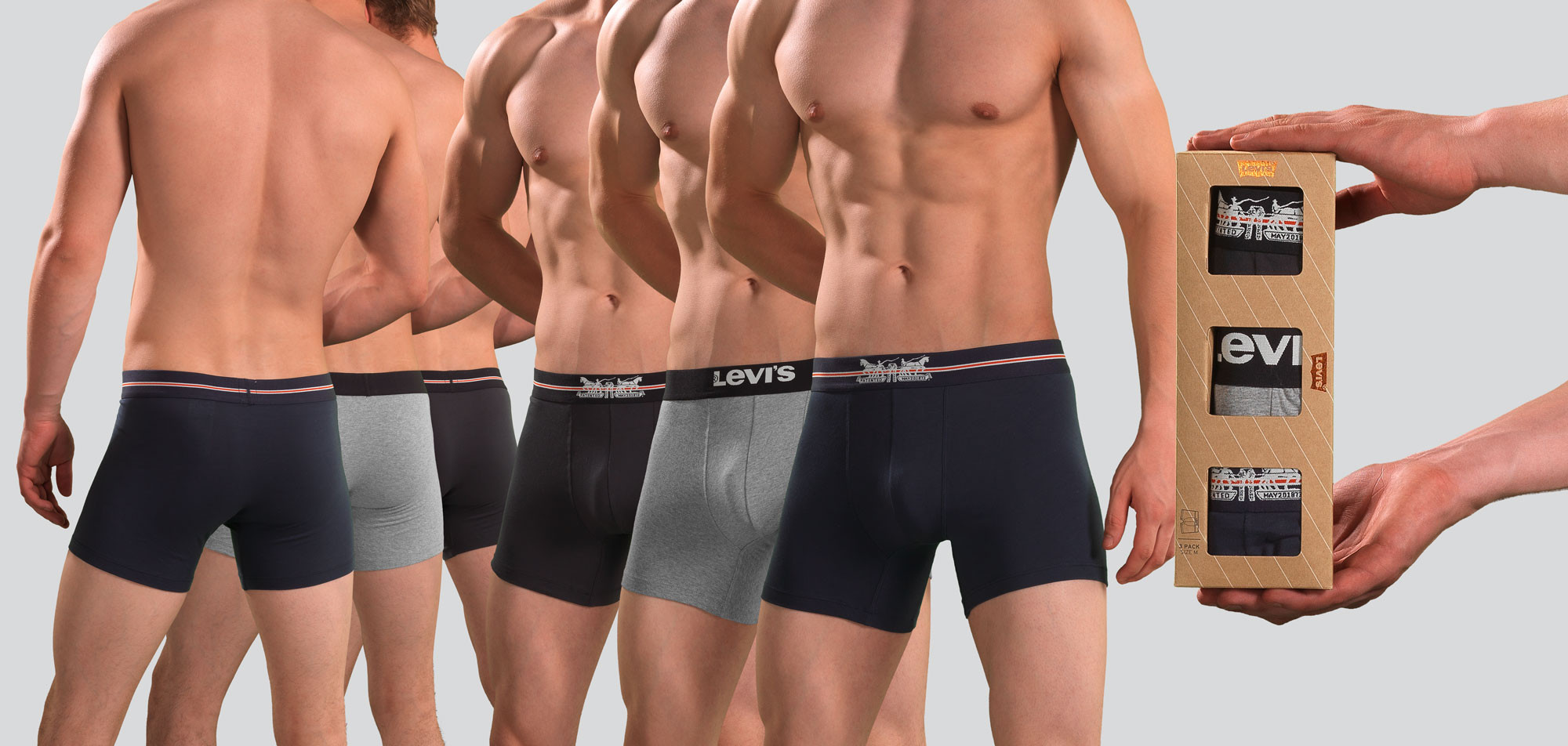 Levi_s Boxer Brief 3-Pack 663 Giftbox 2 Horse Pull Logo, color Nee