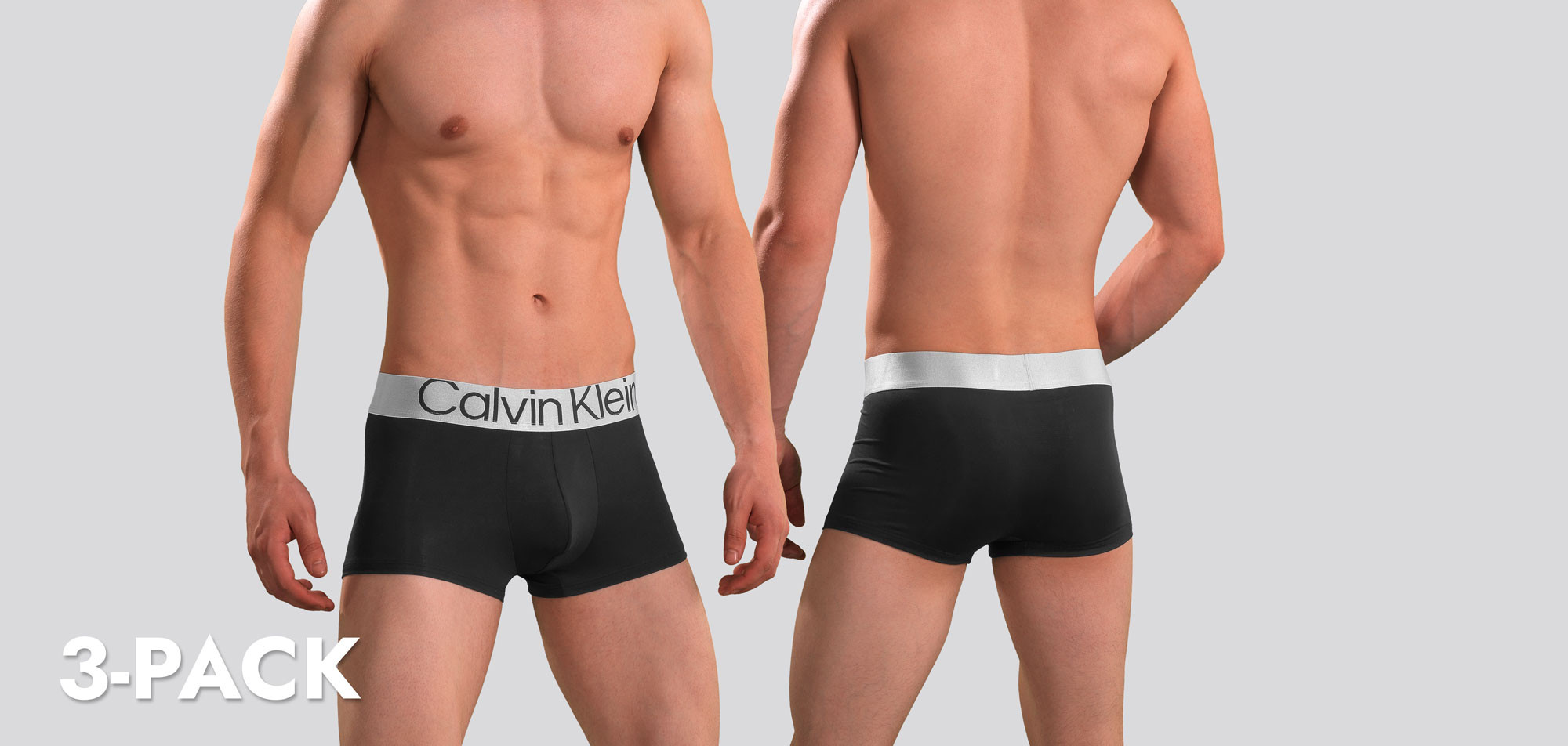 Calvin Klein Low Rise Trunk 3-pack NB3074A Microfiber Reconsidered Steel, color Nee